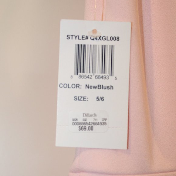 B Darlin Blush Pink Dress with Back Bowtie - Picture 3 of 4